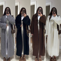 Кардиган-мантія «Angora Rib Luxe» 824-1668 вовняний оверсайз з поясом чорний/шоколад/сірий/молоко