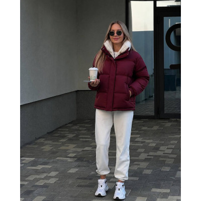 Елегантна Зимова куртка з хутряним капюшоном БАТАЛ: модель 6260-4083, в асортименті 9 кольорів