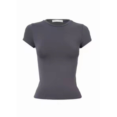Футболка SKIMS 824-1625 з мікродайвінгу elastic — біла, графіт, чорна, рожева, шоколад, бордо, темно синя