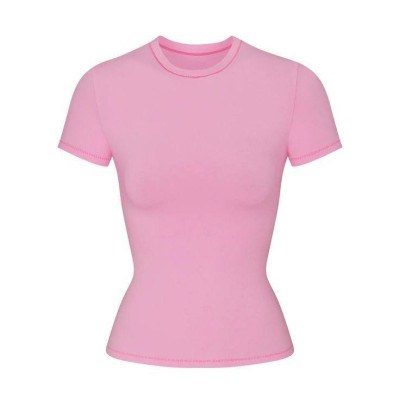 Футболка SKIMS 824-1625 з мікродайвінгу elastic — біла, графіт, чорна, рожева, шоколад, бордо, темно синя