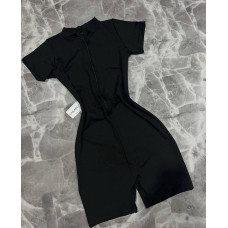 Полукомбез ZipLine Black 824-1431 щільний мікродайвінг приталений крій 42-44 44-46 з потайною блискавкою для спорту та прогулянок