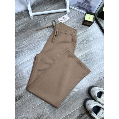 1550-303 ModalLuxe — жіночі штани-джогери з кишенями, пояс на резинці із зав’язками, моко/графіт/чорний