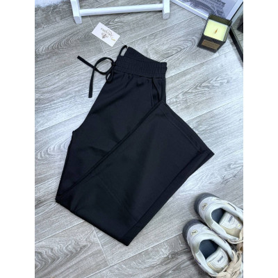 1550-303 ModalLuxe — жіночі штани-джогери з кишенями, пояс на резинці із зав’язками, моко/графіт/чорний