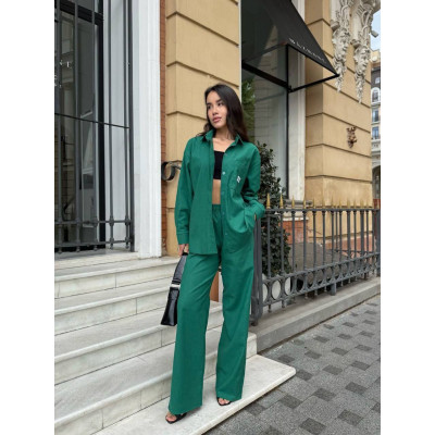 Лляний жіночий костюм ElectricLinen 1550-8072 люкс: вільна сорочка з довгим рукавом і прямі штани — електрик/білий/малина/беж/зелений/смарагдовий/чорний/пудра/пісочний (льон Туреччина) Лляний жіночий костюм ElectricLinen 1550-8072 люкс: вільна сорочка з довгим рукавом і прямі штани — електрик/білий/малина/беж/зелений/смарагдовий/чорний/пудра/пісочний (льон Туреччина)