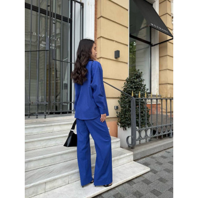 Лляний жіночий костюм ElectricLinen 1550-8072 люкс: вільна сорочка з довгим рукавом і прямі штани — електрик/білий/малина/беж/зелений/смарагдовий/чорний/пудра/пісочний (льон Туреччина) Лляний жіночий костюм ElectricLinen 1550-8072 люкс: вільна сорочка з довгим рукавом і прямі штани — електрик/білий/малина/беж/зелений/смарагдовий/чорний/пудра/пісочний (льон Туреччина)
