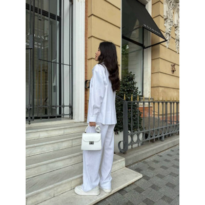 Лляний жіночий костюм ElectricLinen 1550-8072 люкс: вільна сорочка з довгим рукавом і прямі штани — електрик/білий/малина/беж/зелений/смарагдовий/чорний/пудра/пісочний (льон Туреччина) Лляний жіночий костюм ElectricLinen 1550-8072 люкс: вільна сорочка з довгим рукавом і прямі штани — електрик/білий/малина/беж/зелений/смарагдовий/чорний/пудра/пісочний (льон Туреччина)