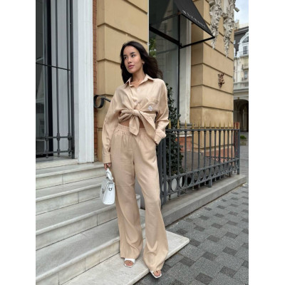 Лляний жіночий костюм ElectricLinen 1550-8072 люкс: вільна сорочка з довгим рукавом і прямі штани — електрик/білий/малина/беж/зелений/смарагдовий/чорний/пудра/пісочний (льон Туреччина) Лляний жіночий костюм ElectricLinen 1550-8072 люкс: вільна сорочка з довгим рукавом і прямі штани — електрик/білий/малина/беж/зелений/смарагдовий/чорний/пудра/пісочний (льон Туреччина)