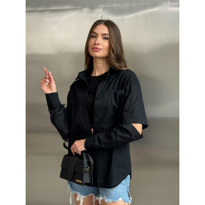 Лляна жіноча сорочка LuxCut з розрізами на рукавах — модель 1550-2454 (беж, електрик, чорний, білий, зелений, малина, фіолетовий) Лляна жіноча сорочка LuxCut з розрізами на рукавах — модель 1550-2454 (беж, електрик, чорний, білий, зелений, малина, фіолетовий)