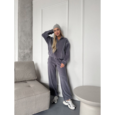 Флісовий костюм CozyTherm Luxe 1550-1683 з турецького щільного флісу (не кошлатиться) — шоколад/моко/чорний/беж/сірий