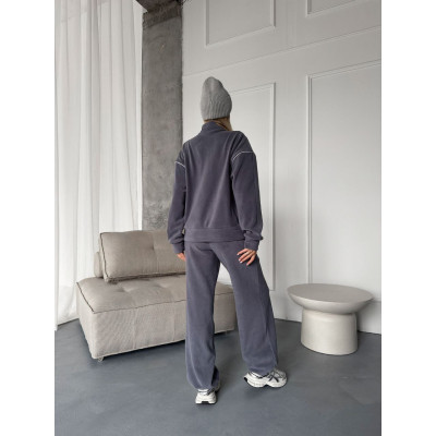 Флісовий костюм CozyTherm Luxe 1550-1683 з турецького щільного флісу (не кошлатиться) — шоколад/моко/чорний/беж/сірий