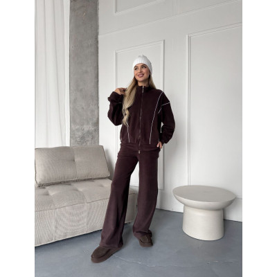 Флісовий костюм CozyTherm Luxe 1550-1683 з турецького щільного флісу (не кошлатиться) — шоколад/моко/чорний/беж/сірий
