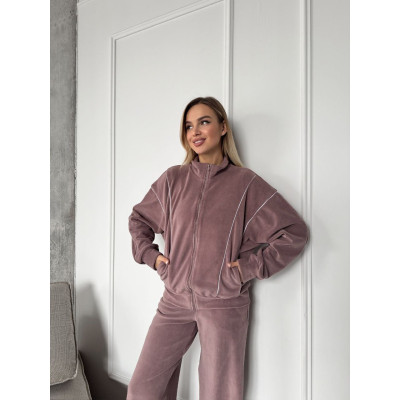 Флісовий костюм CozyTherm Luxe 1550-1683 з турецького щільного флісу (не кошлатиться) — шоколад/моко/чорний/беж/сірий