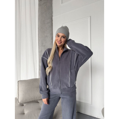 Флісовий костюм CozyTherm Luxe 1550-1683 з турецького щільного флісу (не кошлатиться) — шоколад/моко/чорний/беж/сірий