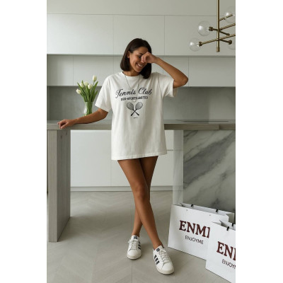 Футболка oversize LuxPrint з куліру (Туреччина) чорно-біла — модель 1550-1593