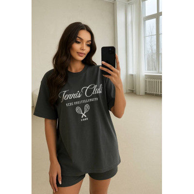 Футболка oversize LuxPrint з куліру (Туреччина) чорно-біла — модель 1550-1593
