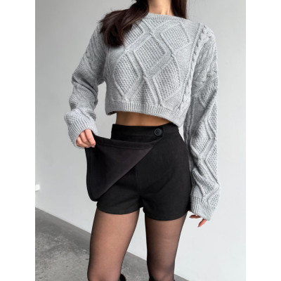 Замшевий скорт VelvetMix 1702-1550 з турецької замші — чорний, моко, бордо, бежевий, шоколад