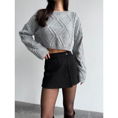 Замшевий скорт VelvetMix 1702-1550 з турецької замші — чорний, моко, бордо, бежевий, шоколад