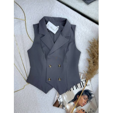 Жіночий класичний жилет на ґудзиках Graphite Chic, костюмка — модель 1550-3081 (графіт)