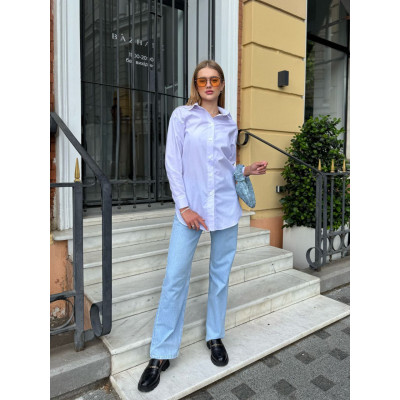 Лляна жіноча сорочка UrbanLinen Duo біла/чорна — модель 1550-2475, стильна та комфортна