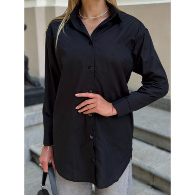 Лляна жіноча сорочка UrbanLinen Duo біла/чорна — модель 1550-2475, стильна та комфортна