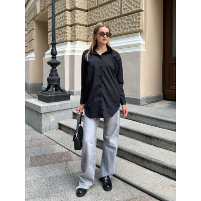 Лляна жіноча сорочка UrbanLinen Duo біла/чорна — модель 1550-2475, стильна та комфортна
