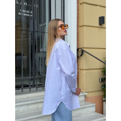 Лляна жіноча сорочка UrbanLinen Duo біла/чорна — модель 1550-2475, стильна та комфортна