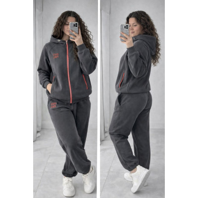 Жіночий спортивний костюм UrbanZip Hoodie&Joggers з контрастною блискавкою (турецька двонитка) — чорний/графіт/шоколад/червоний/меланж, 1550-1645В Жіночий спортивний костюм UrbanZip Hoodie&Joggers з контрастною блискавкою (турецька двонитка) — чорний/графіт/шоколад/червоний/меланж, 1550-1645В