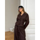 Костюм-двійка «LUX Palazzo Kimono» (кімоно + штани палаццо) Туреччина, кольори: чорний/графіт/шоколад — модель 824-1703