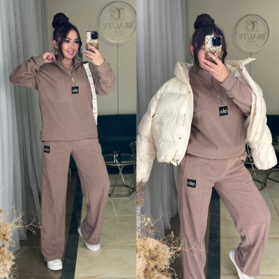 Теплий костюм PolarFleece Duo Turkey 771-1138 графіт/смарагд/чорний/моко/шоколад — флісова кофта на затяжках, регульована посадка