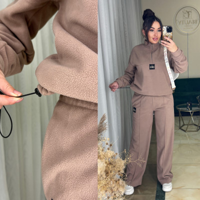 Теплий костюм PolarFleece Duo Turkey 771-1138 графіт/смарагд/чорний/моко/шоколад — флісова кофта на затяжках, регульована посадка
