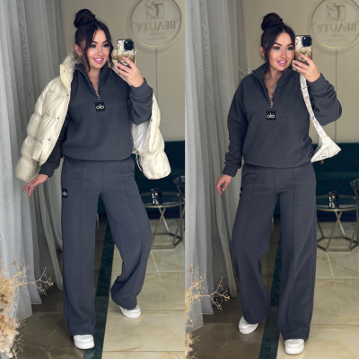 Теплий костюм PolarFleece Duo Turkey 771-1138 графіт/смарагд/чорний/моко/шоколад — флісова кофта на затяжках, регульована посадка