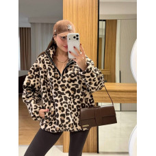 Світшот «Leopard WarmFleece» двосторонній полар-фліс (Туреччина) — модель 771-1153, стильний леопардовий принт, теплий і комфортний
