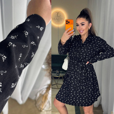 Сукня‑сорочка VelvetButton з мікровельвету на ґудзиках із поясом (модель 771‑1161) 