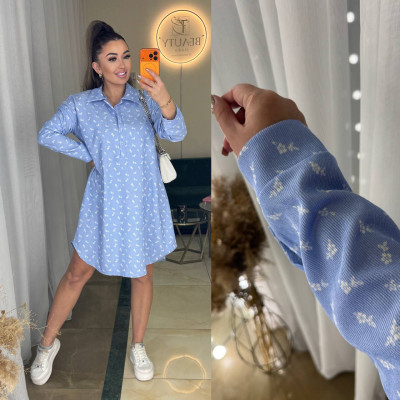 Сукня‑сорочка VelvetButton з мікровельвету на ґудзиках із поясом (модель 771‑1161) 