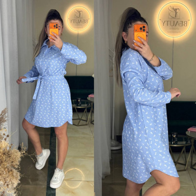Сукня‑сорочка VelvetButton з мікровельвету на ґудзиках із поясом (модель 771‑1161) 