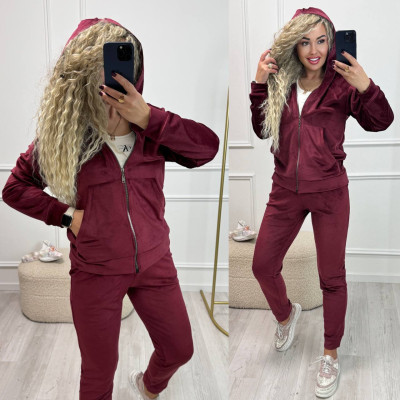 VeloLux Zipper 771-1020 — турецький велюровий плюшевий костюм на змійці: моко, чорний, сірий, бордо, пляшка, світла лаванда