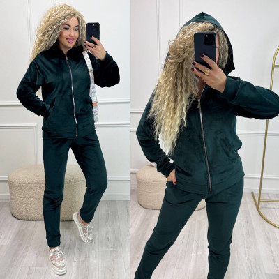 VeloLux Zipper 771-1020 — турецький велюровий плюшевий костюм на змійці: моко, чорний, сірий, бордо, пляшка, світла лаванда