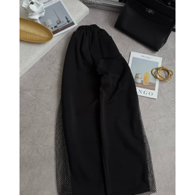 1530-289 BlackFleece SparkMesh — оверсайз штани на флісі з блискучою прозорою сіткою та кишенею