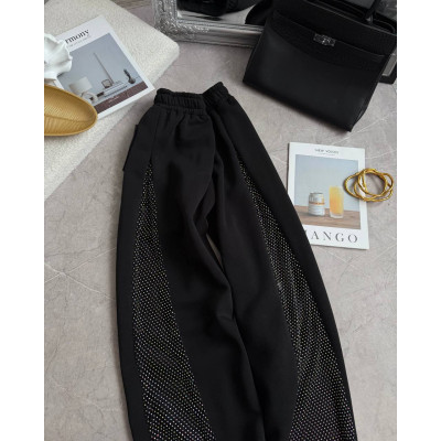 1530-289 BlackFleece SparkMesh — оверсайз штани на флісі з блискучою прозорою сіткою та кишенею