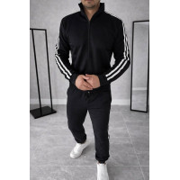 UrbanFlex 1431-0266 — чоловічий спортивний костюм з турецької двунитки “петля”, кольори: чорний / графіт / сірий