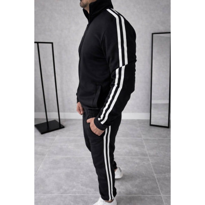 UrbanFlex 1431-0266 — чоловічий спортивний костюм із турецької двунитки “петля” (чорний / графіт / сірий)