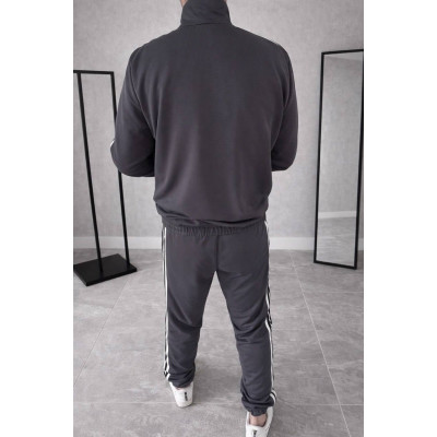 UrbanFlex 1431-0266 — чоловічий спортивний костюм із турецької двунитки “петля” (чорний / графіт / сірий)