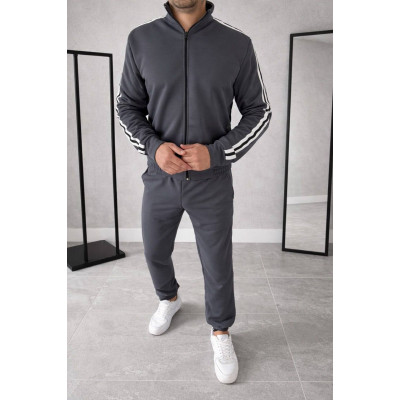 UrbanFlex 1431-0266 — чоловічий спортивний костюм із турецької двунитки “петля” (чорний / графіт / сірий)