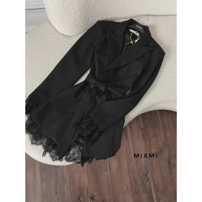 Сукня-піджак LuxeLace «Noir/Bordeaux/Chocolate» 863-9552 — костюмка люкс з мереживом, елегантний жіночий образ