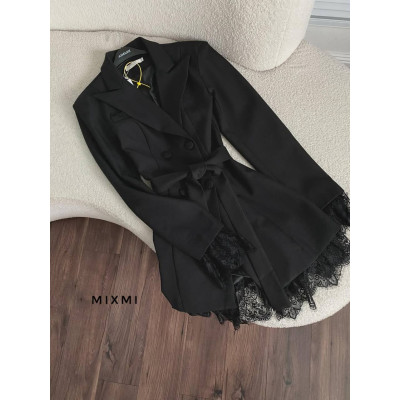 Сукня-піджак LuxeLace «Noir/Bordeaux/Chocolate» 863-9552 — костюмка люкс з мереживом, елегантний жіночий образ
