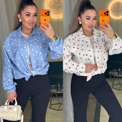 Жіноча сорочка мікровельвет Sky&Milk турецька, блакитно-біла — модель 771-1014