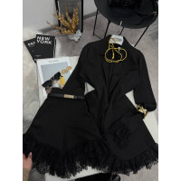 BlackDuo Black Elegance 1532-315 — жіночий костюм піджак і шорти з костюмної тканини, чорний