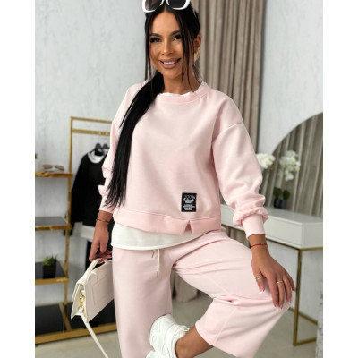 Костюм прогулянковий з двохнитки Model 1532-318 — стильний жіночий комплект у кольорах мокко, блакитний, жовтий, чорний, пудра, шоколад