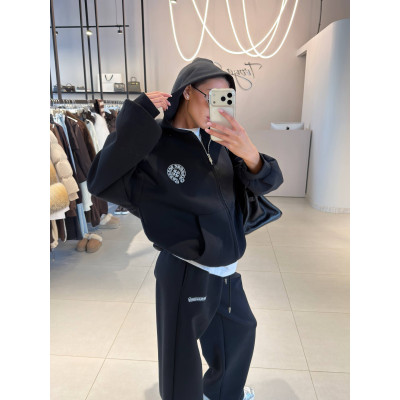 Костюм ZipHoodie Flex 4959-570 чорний/меланж: худі на блискавці з турецької петлі та штани вільного крою