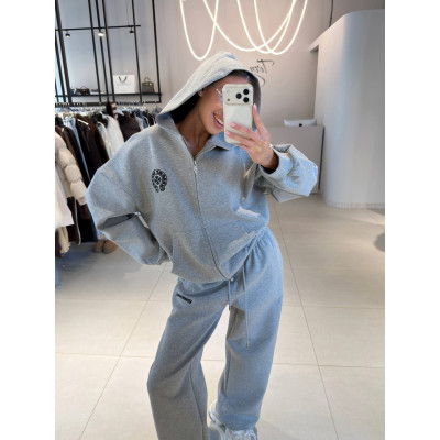 Костюм ZipHoodie Flex 4959-570 чорний/меланж: худі на блискавці з турецької петлі та штани вільного крою